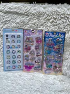 【正規品】ほっぺちゃん ウォーターinシール キラコロおはじきシール　3点セットのサムネイル