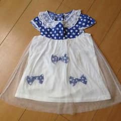 キッズ ワンピース☆ドット リボン チュールのサムネイル
