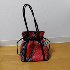 和装用バッグ 巾着型 パッチワーク風のサムネイル