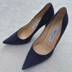 JIMMY CHOO ネイビー スエード ハイヒールのサムネイル