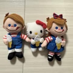 ニッセイ　ニックン&セイチャン×ハローキティ　【非売品】 ニックン&セイチャンとハローキティ レア 非売品 マスコットぬいぐるみ