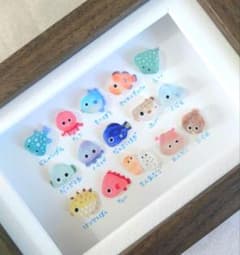 シーグラスアート 海 ちびっこ水族館図鑑 お魚並びました - メルカリ