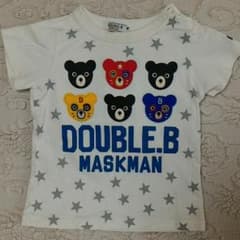 【ダブルビー】シミ有※90サイズ　マスクマンTシャツのサムネイル