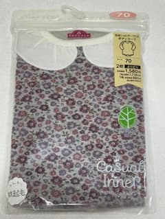 TOPVALU ベビー 長袖ショルダークロスボディスーツ 70cm 花柄のサムネイル