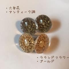 クリアカボション アンティーク調ドロップピアスのサムネイル