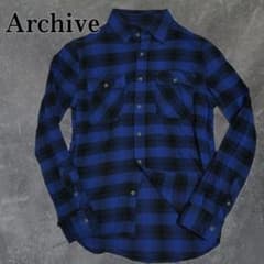 00s archive Y2K 長袖 ネルシャツ ブルー×ブラック チェックのサムネイル