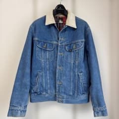 Lee リー デニムジャケット 襟コーデュロイ 裏地チェック ストーム 