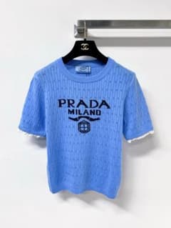 PRADA ブルーニット半袖セーター - メルカリ