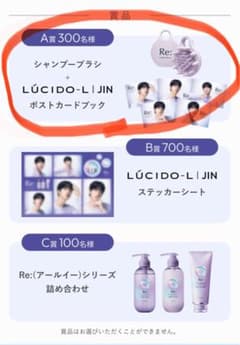 ルシードエル JIN キャンペーンA賞シャンプーブラシポストカードブック