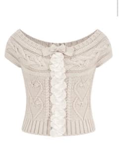 トップス andwang 2way Heart Frill Rib Knit andwang 2way Heart Frill Rib Knit - メルカリ