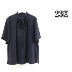 151 新品 23区 ストレッチジョーゼット ボウタイ ブラウス44(13号 