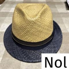Nol ノル　ストローハット 麦わら帽子 中折れハット　天然草　Ｌサイズ