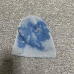 青色グラデーション ニットビーニー