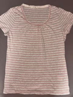 Last stage ボーダー 半袖Tシャツ ピンクのサムネイル