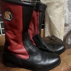 G FACTORY バイク用 ライディングブーツ ブラック レッドのサムネイル