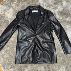 Bershka フェイクレザー ジャケット ブラック XSのサムネイル