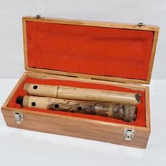 和楽器 尺八 竹製 全長約54cm 歌口 時代物 木管 縦笛 一尺八寸管 無銘