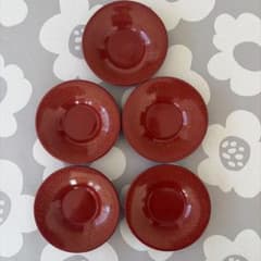 秋田県特産　本荘塗　茶托　5枚セット【未使用品】　裏面刻印ありのサムネイル