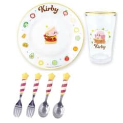 커비 금연 클리어 식기 세트 플레이트 접시 컵 글라스 칼 붙이 경품