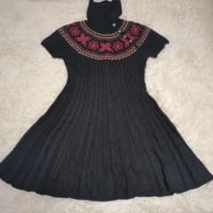 Ralph Lauren ニットワンピース半袖　ノルディック　ハイネックケーブル