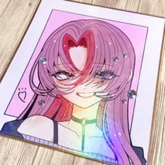 中色紙サイズ＊創作 女の子 手描きイラスト色紙 - メルカリ
