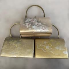 和装用バッグ 3個セット 花柄 ゴールド - メルカリ