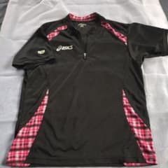 asics スポーツウェア Lサイズ 黒/ピンク レディース