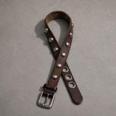 美品 00s 本革 archive y2k 平成 ギャル スタッズ レザーベルト - メルカリ
