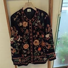 ※たけちゃん様※個性的っっお洒落っ　wool　ノーカラージャケット　カーディガンのサムネイル