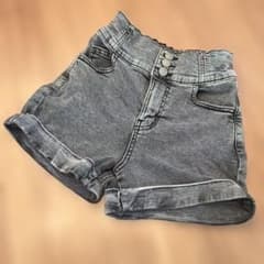 GU デニムハーフパンツ S 140cm グレーのサムネイル