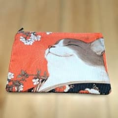 猫柄 ポーチ 和風 オレンジのサムネイル