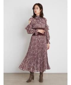SNIDEL 花柄プリーツワンピース 0のサムネイル