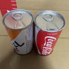 当時物空き缶コカ・コーラ スチール缶360ml ファンタオレンジ2個セットのサムネイル
