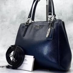 COACH コーチ ショルダーバッグ レザー ネイビー 2way クロスボディ