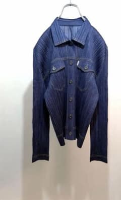 イッセイミヤケ プリーツプリーズ デニム転写ジャケット サイズ3 アーカイブ PLEATS PLEASE イッセイミヤケ デニム転写 プリーツ ジャケット - メルカリ