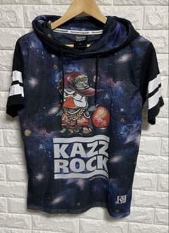 Kazzrock Originalカズロック　宇宙柄半袖パーカー　サイズＬのサムネイル