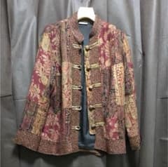 古着 チャイナシャツ 総柄 WHITE STAGのサムネイル