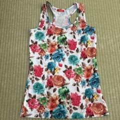花柄 タンクトップ レーサーバック Mサイズのサムネイル