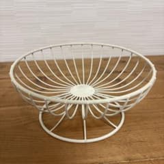 ナチュラルキッチン アイアンバスケット アイボリー カントリー風のサムネイル