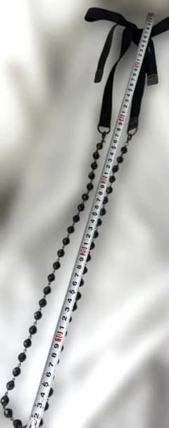 S MaxMara ガラスビーズネックレス試着のみ保管品 ブラックに見える藍 