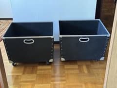 キャスター付 ファイバーボックス 黒 収納ボックス 硬質パルプ 2個セット キャスター付 ファイバーボックス 黒 収納ボックス 硬質パルプ 2個