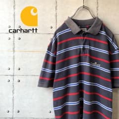 【激レア】 carhartt カーハート くすみカラー ボーダー ポロシャツのサムネイル