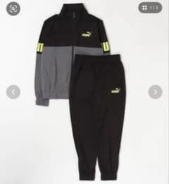 裏地起毛PUMA ジャージ 上下セット ブラック×グレー メンズ XLのサムネイル