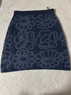 marimekko / UNIQLO ネイビー 花柄タイトスカート S