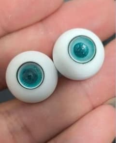 グラスアイ 14mm ターコイズブルー ラメ入り BJD ドールアイ-H007