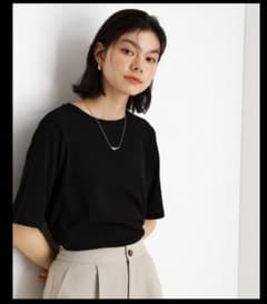 【新品】五分袖シアーTシャツ「二の腕カバー/洗濯機OK」 レディース　Mサイズのサムネイル