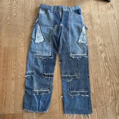 パッチワーク デニムパンツ ダメージ加工のサムネイル