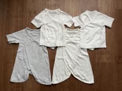 新生児肌着　ベビー用肌着4枚セット（短肌着×2、コンビ肌着×2）のサムネイル