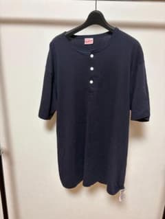 Healthknit ヘンリーネック Tシャツ ネイビー XLのサムネイル
