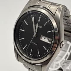 稼働 SEIKO TITANIUM 7N43-9090 デイデイト 黒文字盤のサムネイル